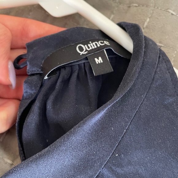 Quince Navy Blue Silk Halter Top - Picture 3 of 3